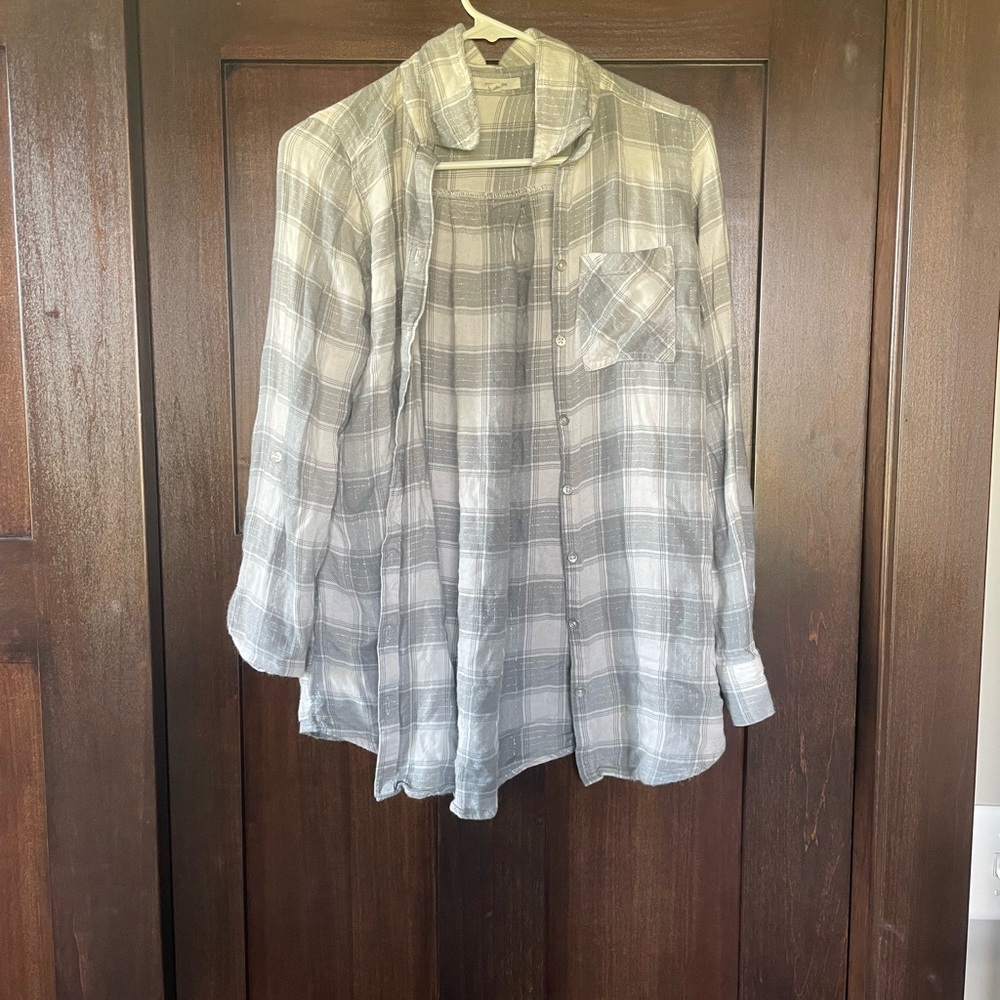 Maurice’s gray plaid button down